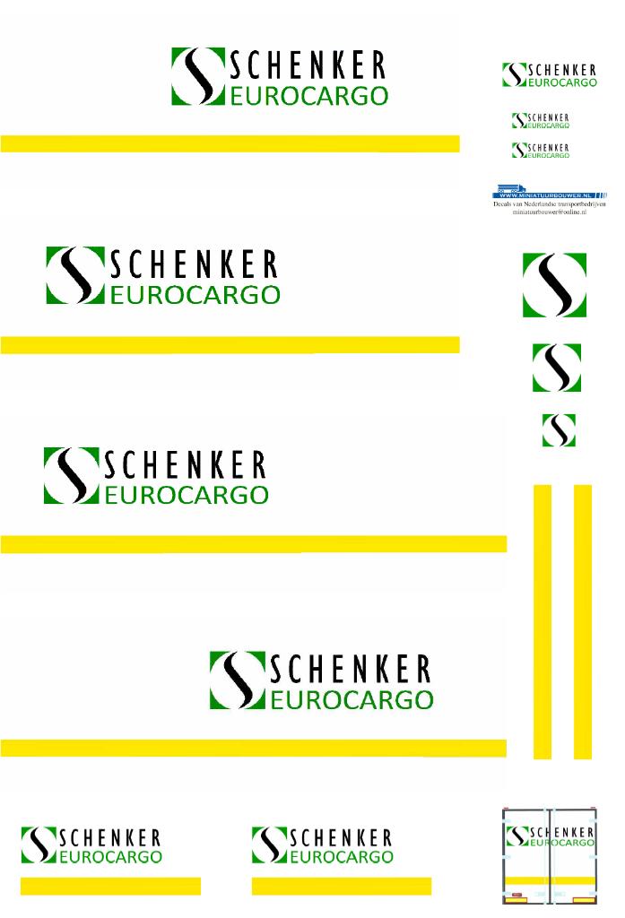 Vrachtauto decal 1:50 Schenker eurocargo ( combi ), Verzenden, Nieuw, Bus of Vrachtwagen, Overige merken