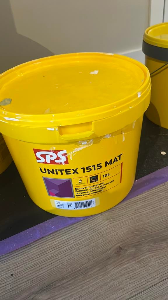 SPS Verf wit, Doe-het-zelf en Verbouw, Verf, Beits en Lak, Ophalen of Verzenden, Zo goed als nieuw, Wit