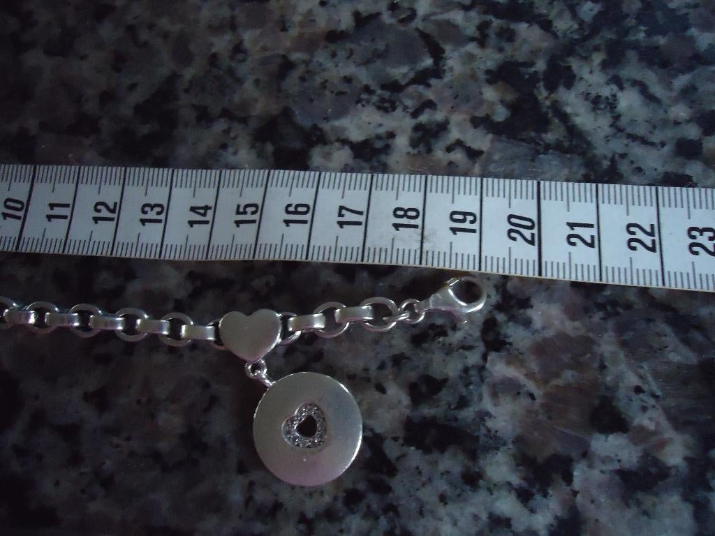 mooie echt zilveren jasseron armband met hart pierre cardin, Sieraden, Tassen en Uiterlijk, Armbanden, Ophalen of Verzenden, Zo goed als nieuw