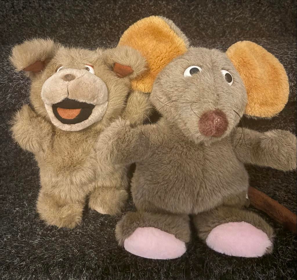 Vintage Sesamstraat Knuffels - Bert en een Muis, Kinderen en Baby's, Speelgoed | Knuffels en Pluche, Ophalen of Verzenden, Gebruikt