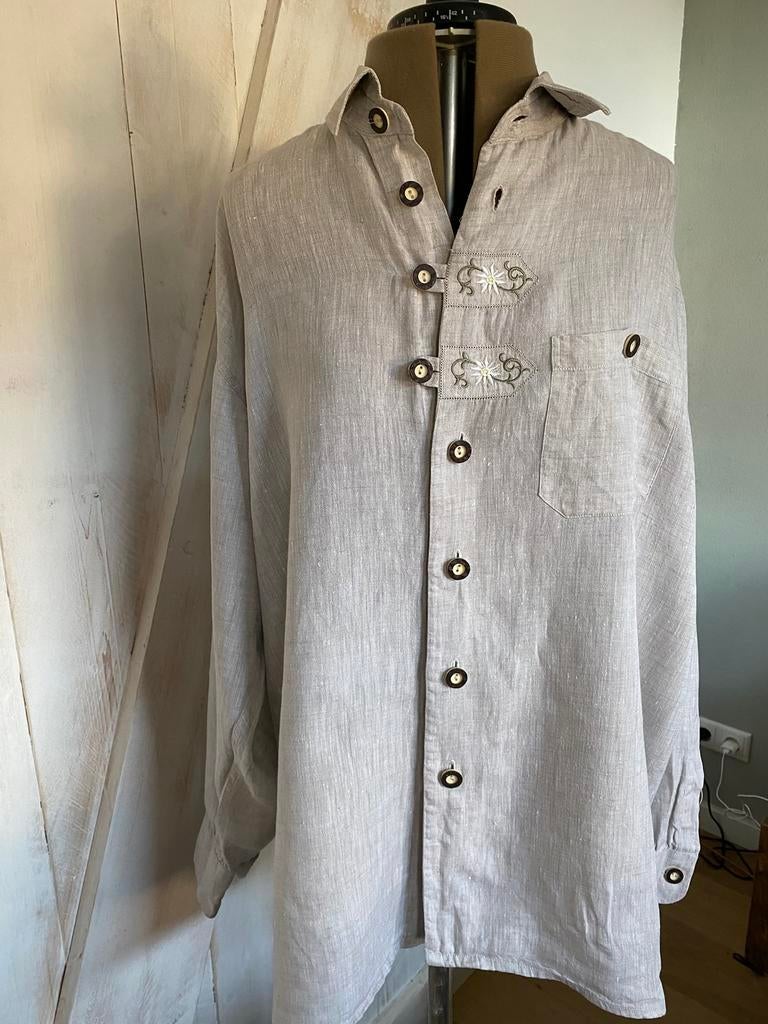 Trachtenhemd Distler maat l 41/42, Ophalen of Verzenden, Gedragen, Maat 52/54 (L)