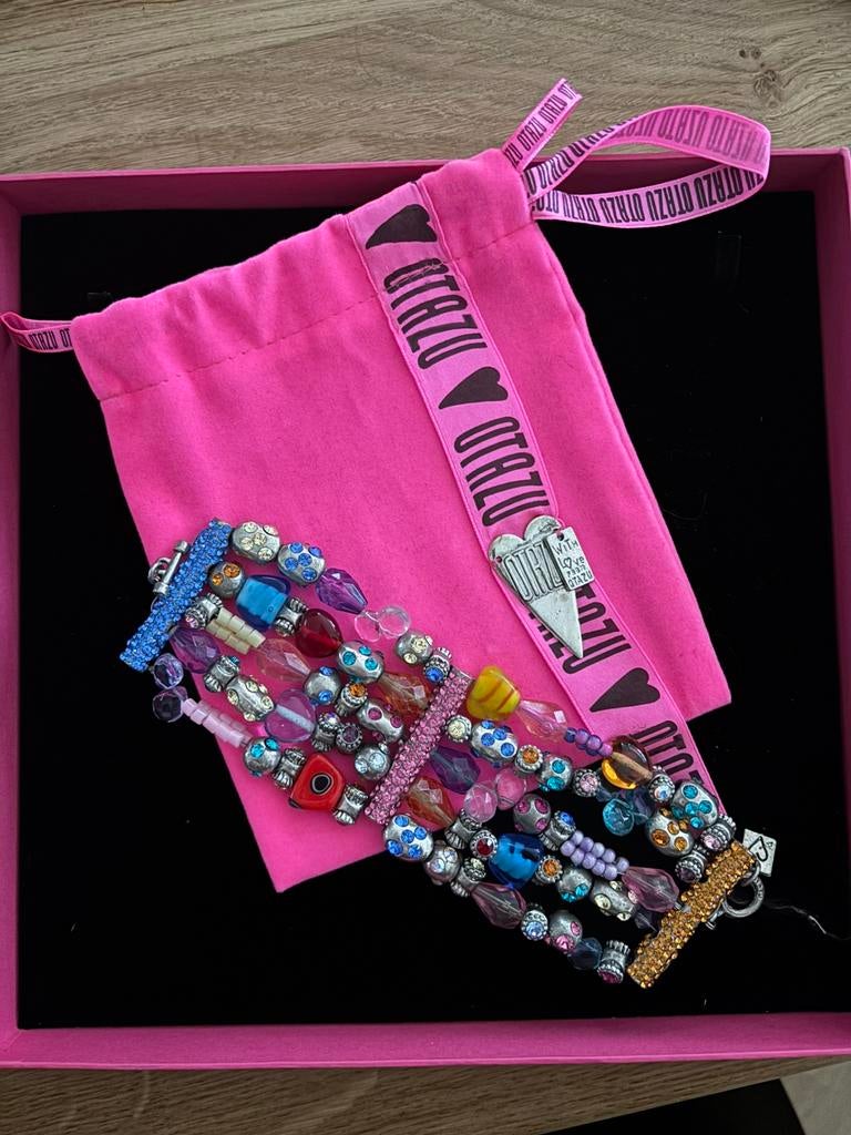 Unieke Otazu Armband multicolor, Sieraden, Tassen en Uiterlijk, Armbanden, Met kristal, Ophalen of Verzenden, Zo goed als nieuw