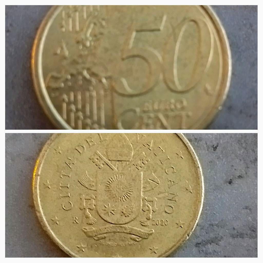 Vaticaan 50 cent 2020 euromunt verzamelmunt, Ophalen of Verzenden, Vaticaanstad, 50 cent, Losse munt