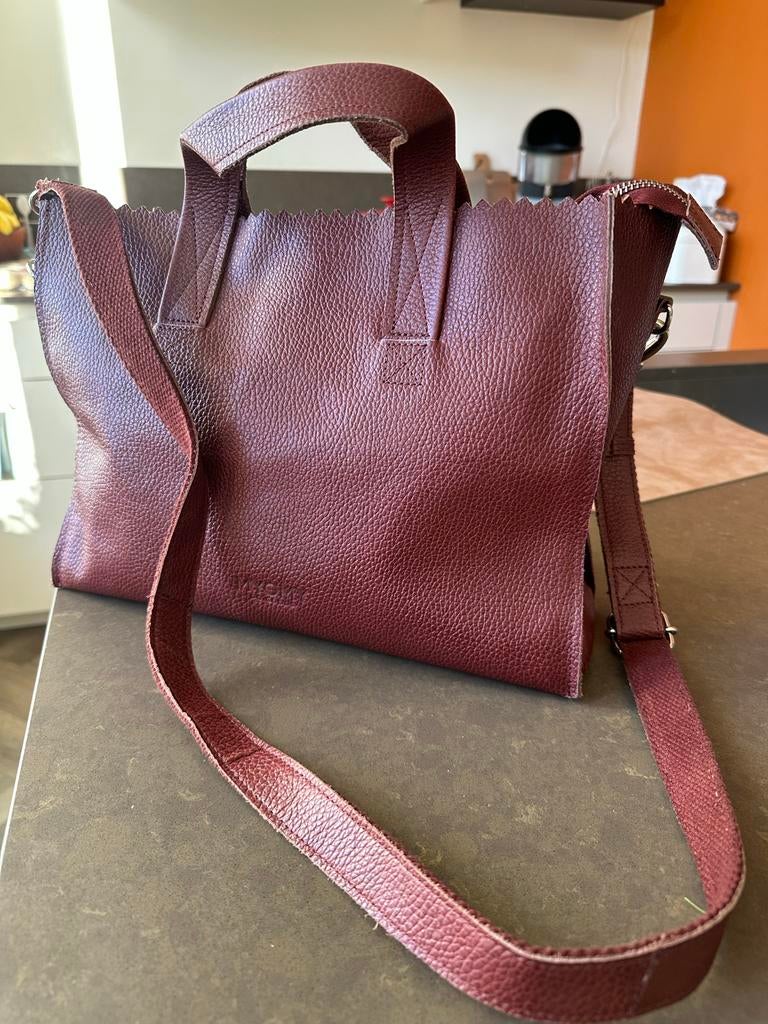Myomy Handtas Roestbruin/Donkerrood met Schouderband, Sieraden, Tassen en Uiterlijk, Tassen | Damestassen, Ophalen of Verzenden
