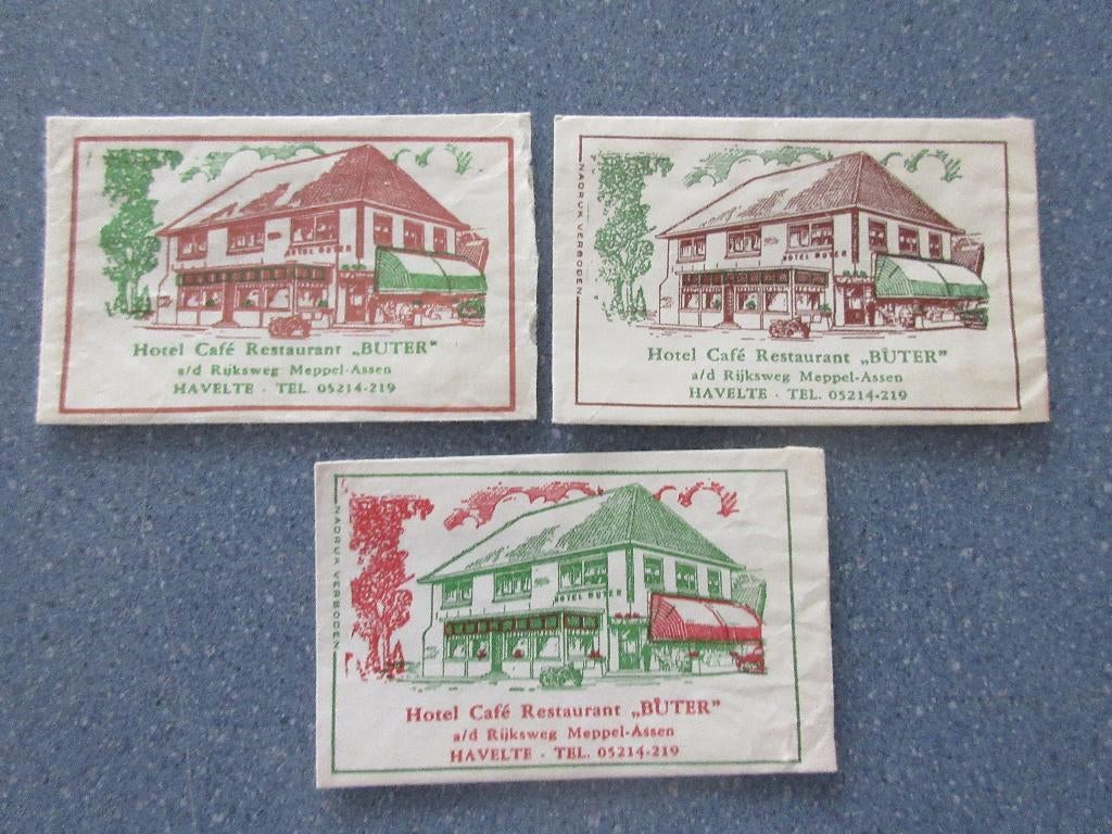 3 x Havelte, hotel-café-rest. Buter, Verzenden, Nederland