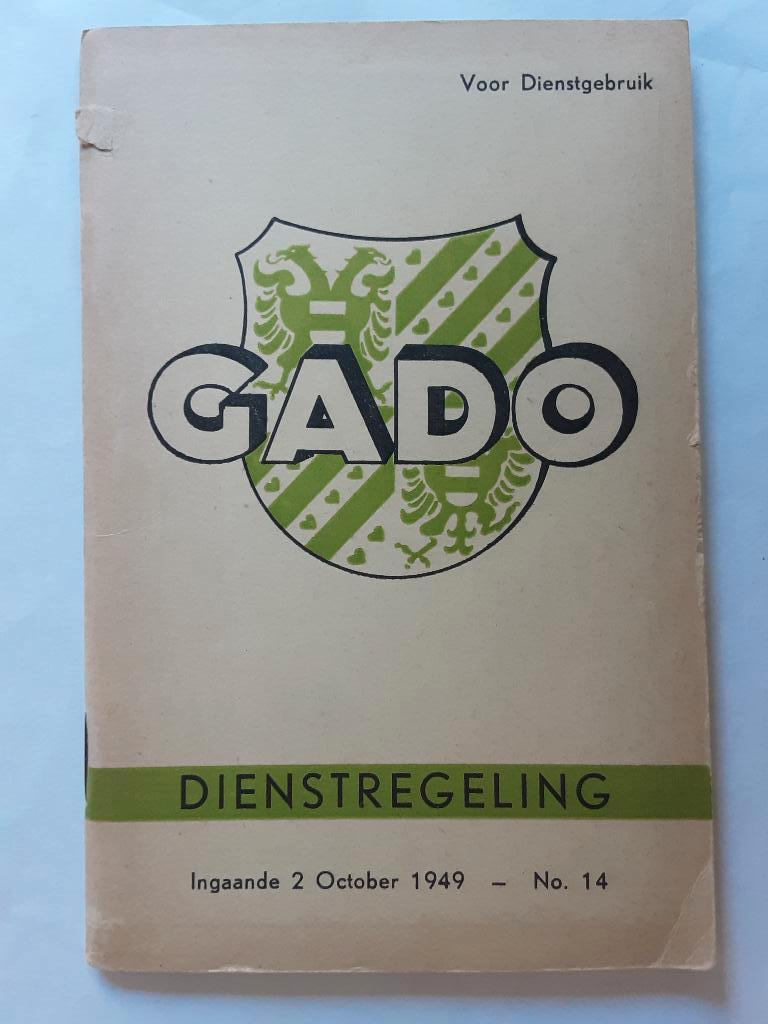 HOOGEZAND, GADO DIENSTREGELING 2 OCTOBER 1949, Ophalen of Verzenden, Bus of Metro, Boek of Tijdschrift