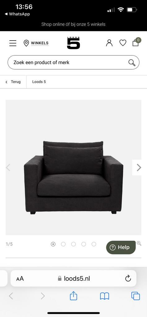 Loveseat Loods 5, Ophalen, 100 tot 125 cm, 125 cm of meer, Zo goed als nieuw