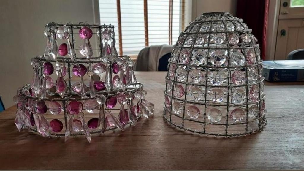 1 'diamanten' meidenhanglamp (links op eerste foto), Ophalen of Verzenden, Zo goed als nieuw, Lamp