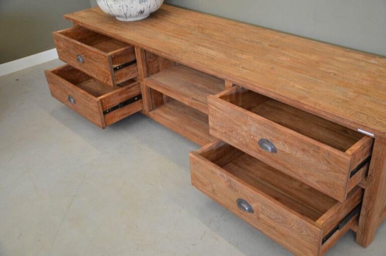 Teak tv-meubel 200 cm, Ophalen, Nieuw