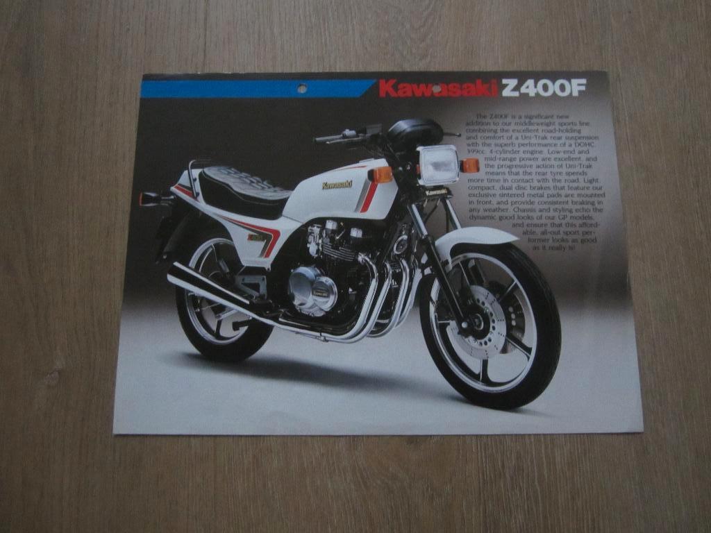 Kawasaki Z400 F brochure folder 1983 ?, Motoren, Handleidingen en Instructieboekjes, Ophalen of Verzenden, Kawasaki