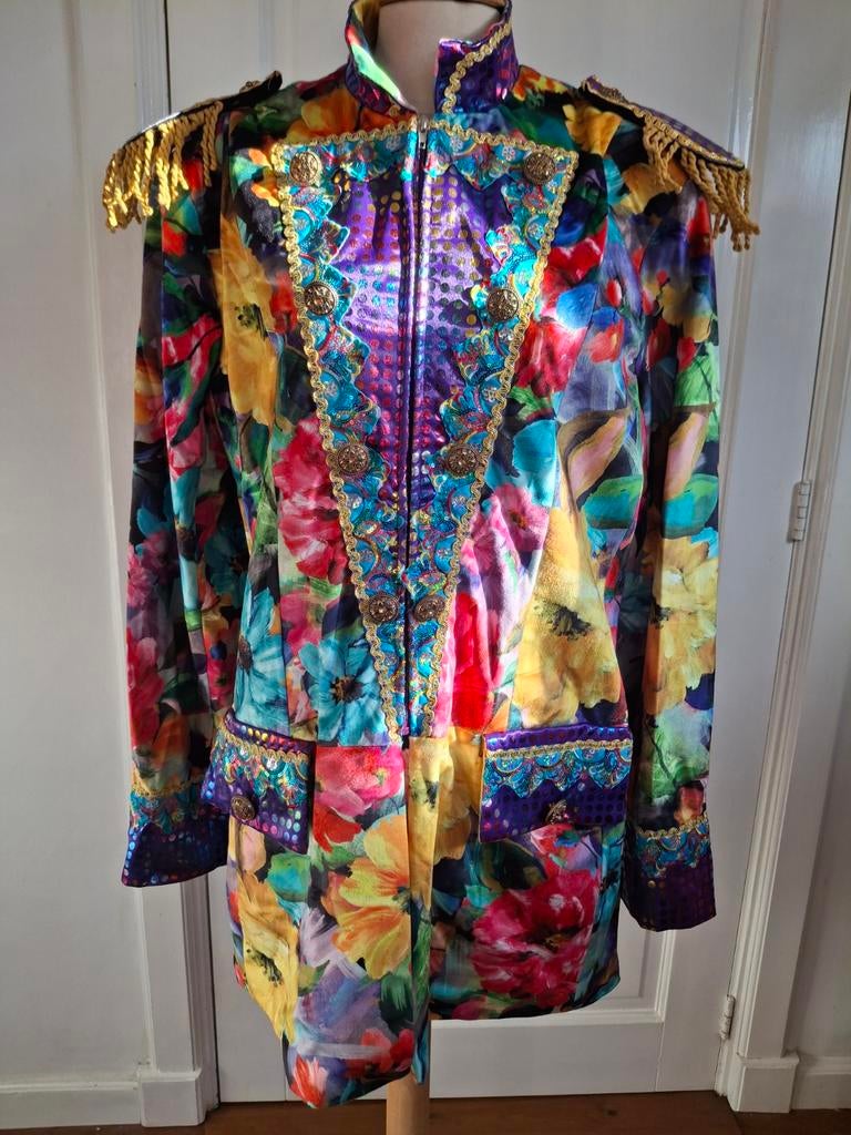 Carnavalsjas Flower, Carnaval, Overige maten, Ophalen of Verzenden, Zo goed als nieuw