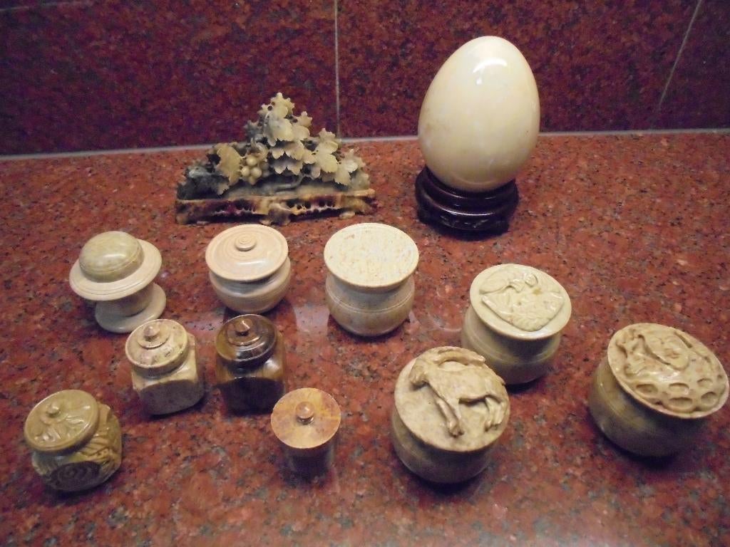 verzameling marmeren potjes en accessoires, Antiek en Kunst, Ophalen of Verzenden