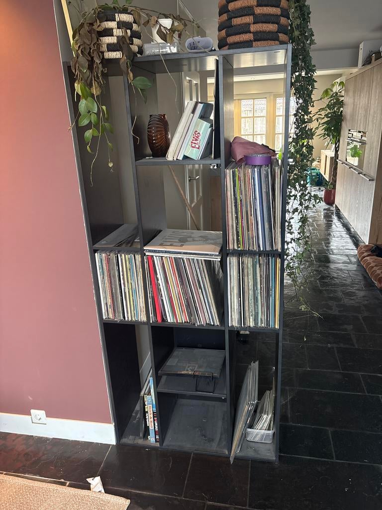 Zwarte vakkenkast / Boekenkast, Huis en Inrichting, Kasten | Boekenkasten, Gebruikt, 100 tot 150 cm, 150 tot 200 cm, 25 tot 50 cm