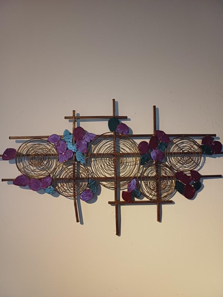 BRUTALIST METALEN WAND OBJECT, Ophalen of Verzenden, Zo goed als nieuw