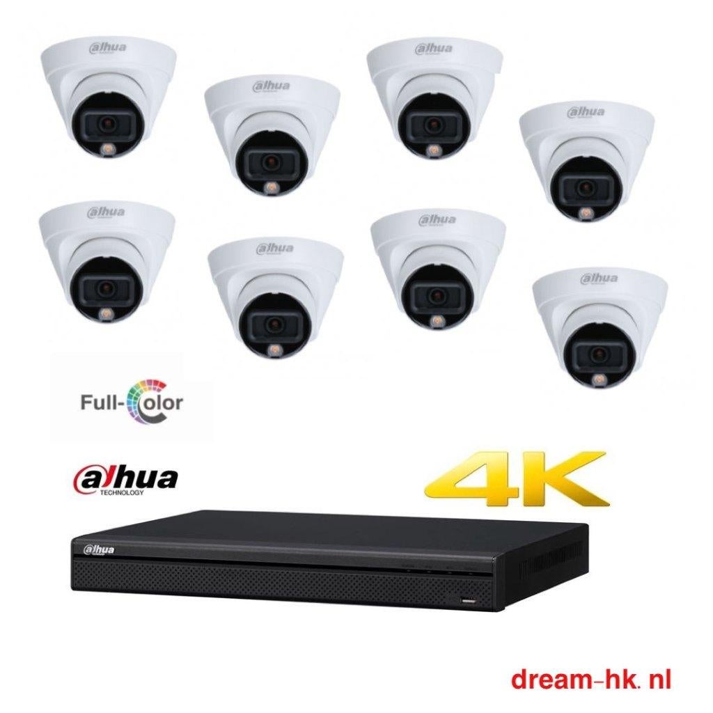 4MP Dahua IP PoE beveiligingscamera set/NVR + 8x camera's, Audio, Tv en Foto, Ophalen of Verzenden, Nieuw, Buitencamera