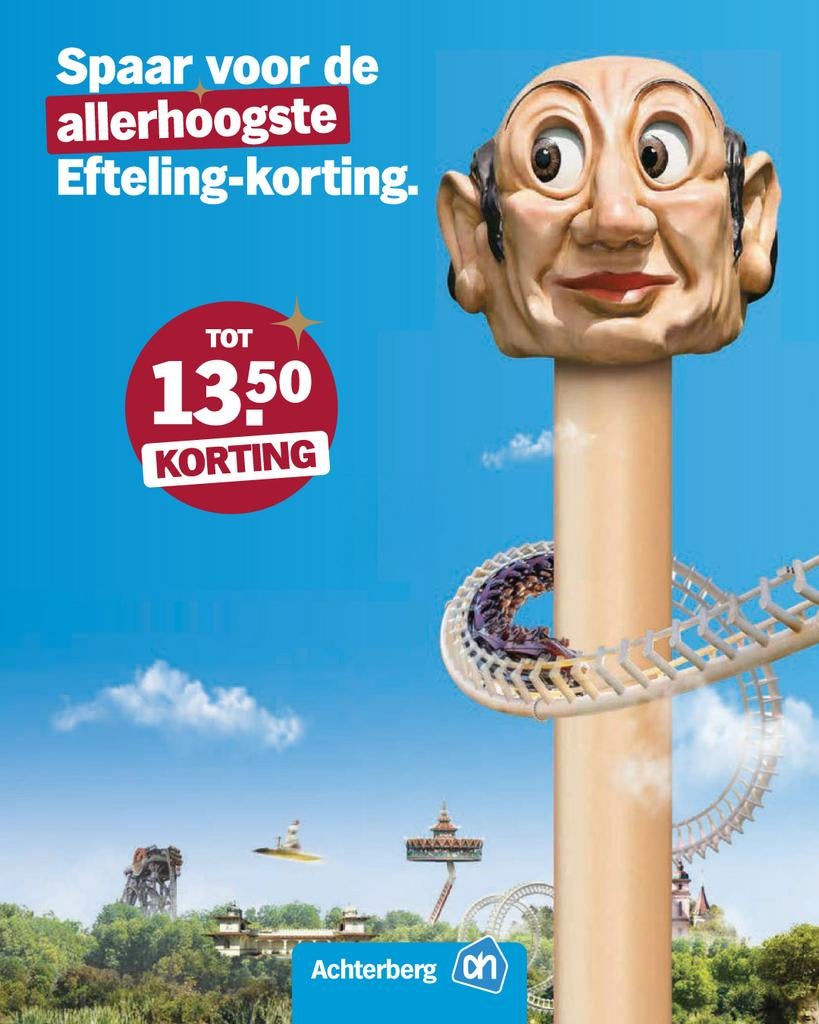 8 Efteling spaarkaarten actie ah, Eén persoon, Kortingskaart