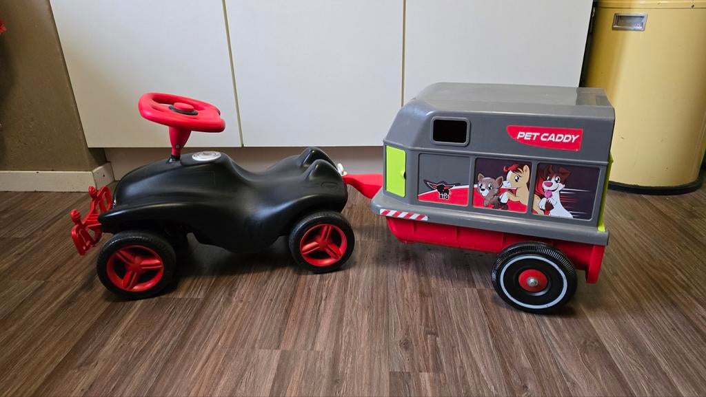 Bobby Car incl. aanhanger en fluisterwielen, Ophalen, Gebruikt, Loopvoertuig