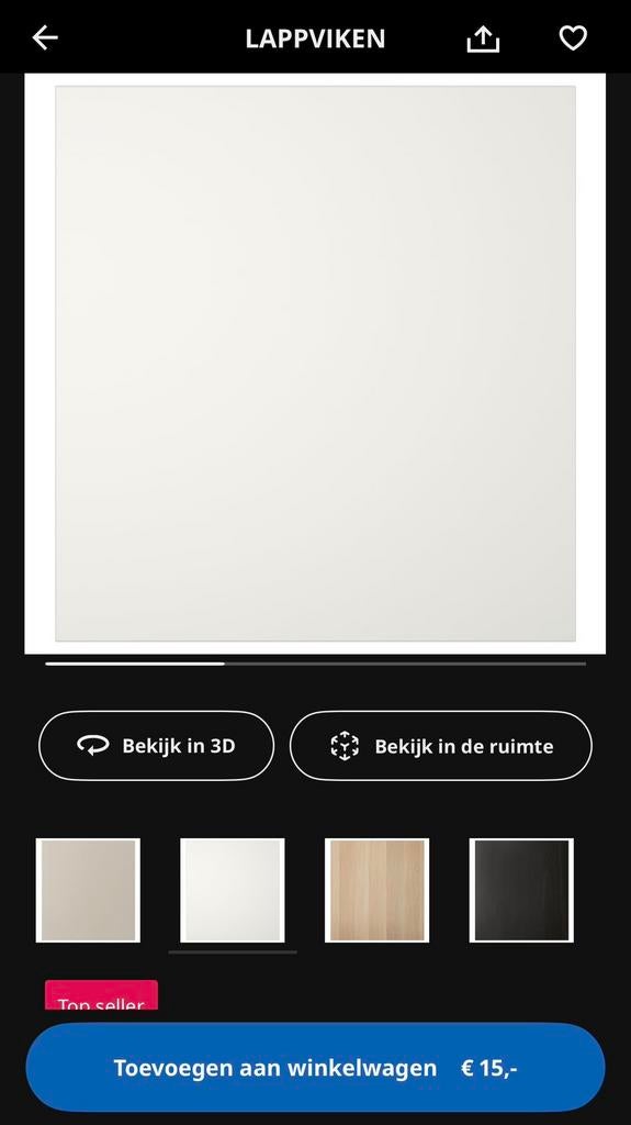 Lappviken deur wit, Huis en Inrichting, Kasten | Wandmeubels, Ophalen, Zo goed als nieuw, Minder dan 150 cm, Minder dan 100 cm
