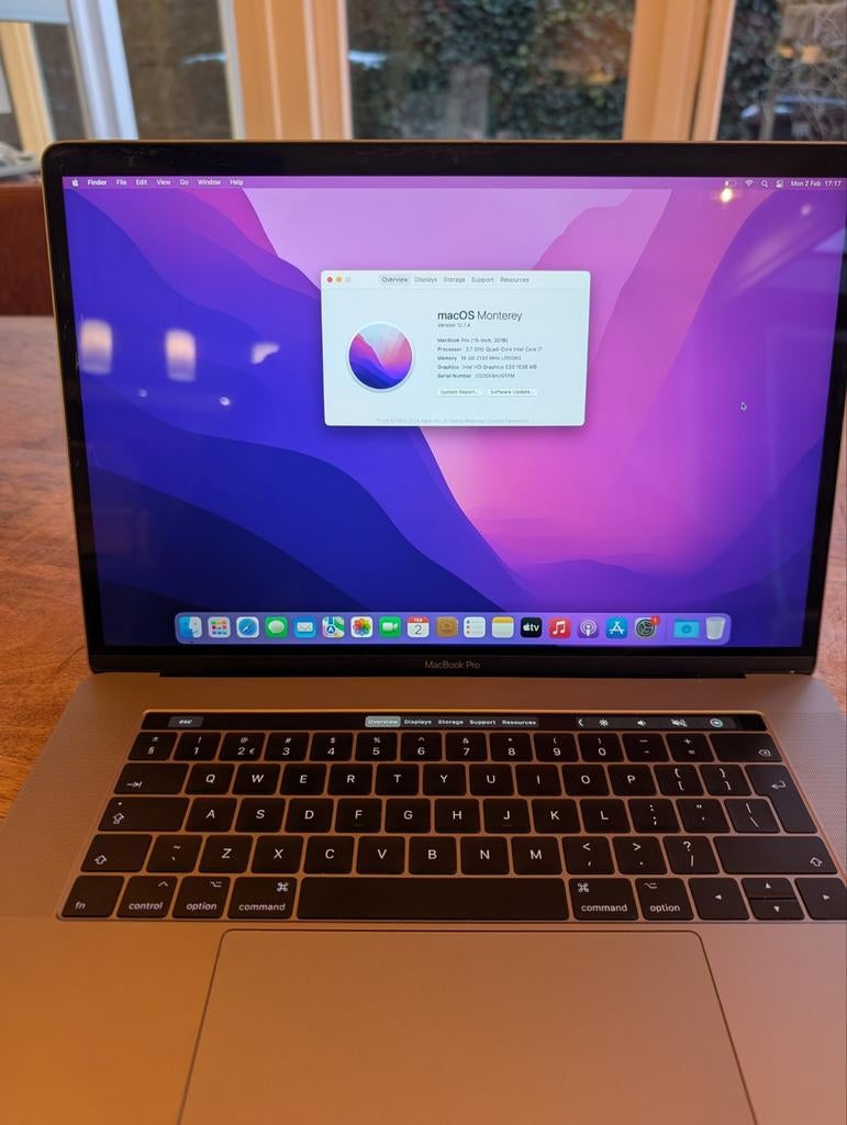 Macbook Pro 15” 2016 touchbar i7 2.7Ghz 16GB 512GB, Computers en Software, Apple Macbooks, MacBook Pro, 2 tot 3 Ghz, 512 GB, Ophalen of Verzenden