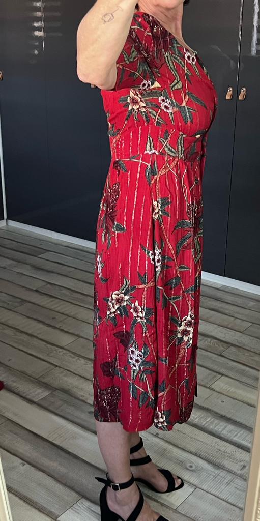 Jurk Ba&sh, Kleding | Dames, Jurken, Gedragen, Maat 38/40 (M), Rood, Onder de knie, Ophalen of Verzenden