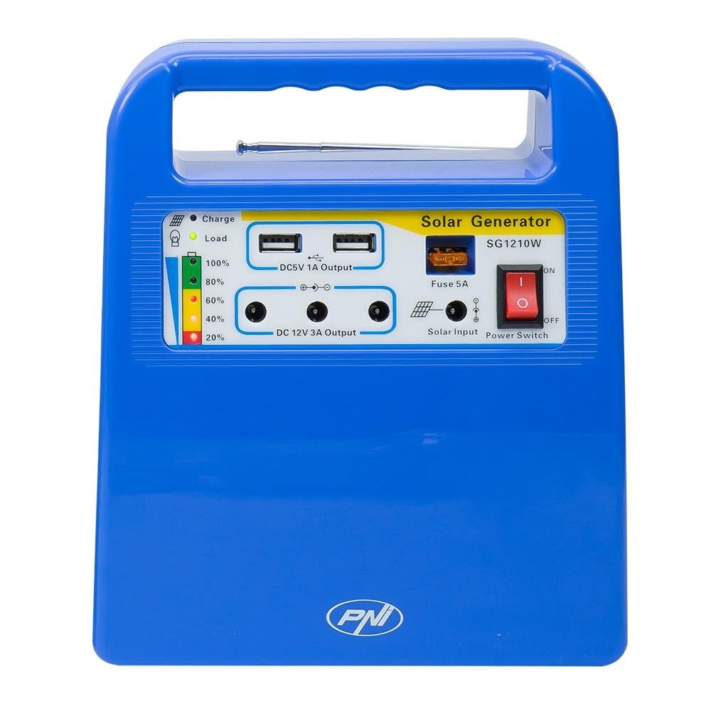 PNI H01 Zonnepaneel met accu, (nood)radio + lampen NOODSET!, Ophalen of Verzenden, Nieuw, Radio