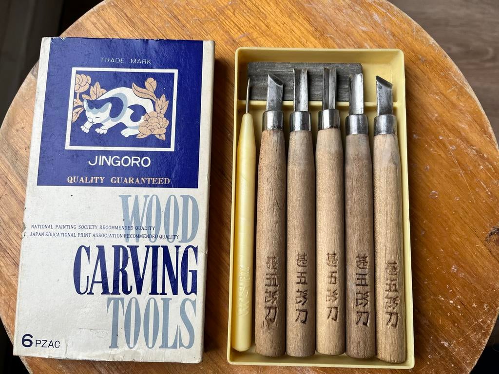 Houtsnijgereedschap JINGORO - 6 delig Vintage, Ophalen of Verzenden, Gebruikt
