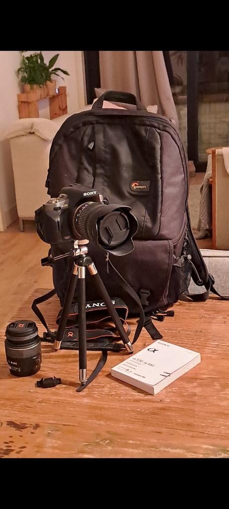 Sony Alpha a330 met tas en statief, Ophalen, Gebruikt