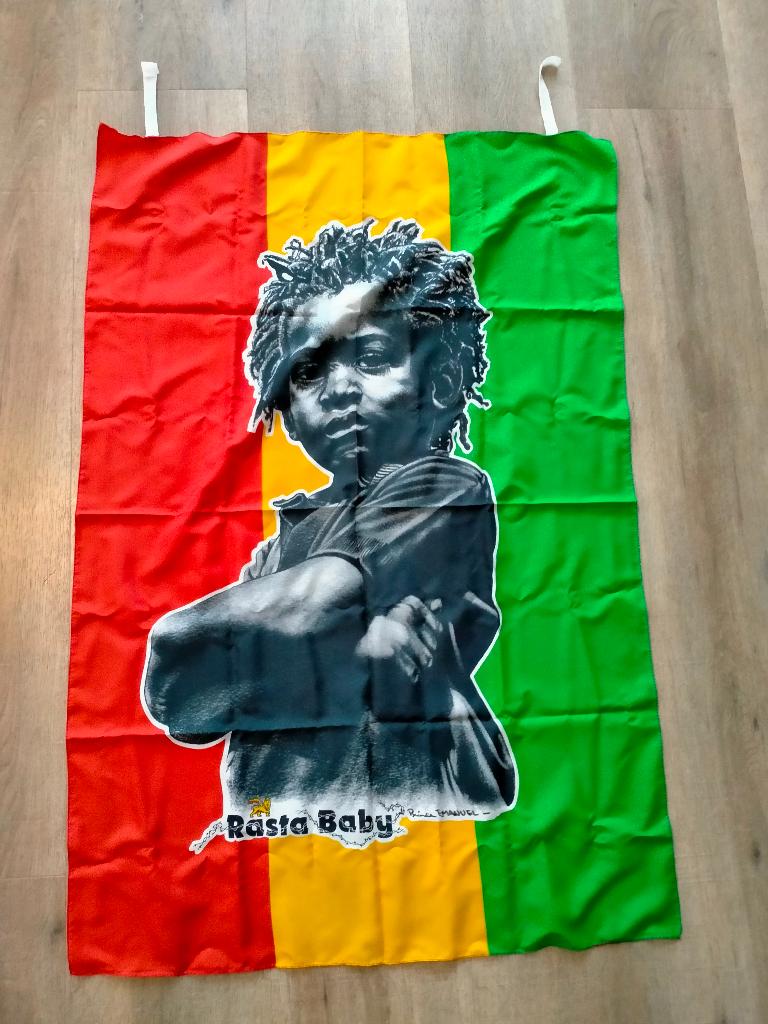 Rasta Baby Jamaica Reggae vintage logo vlag Rare, Ophalen of Verzenden, Zo goed als nieuw