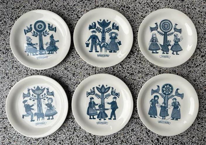 Klederdracht borden - set van 6, Ophalen of Verzenden