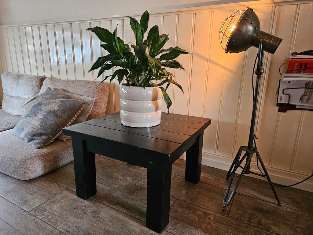 2 Koloniale Zwarte Salontafels - 60x60x40 cm, Huis en Inrichting, Tafels | Bijzettafels, Minder dan 45 cm, Gebruikt, Koloniaal