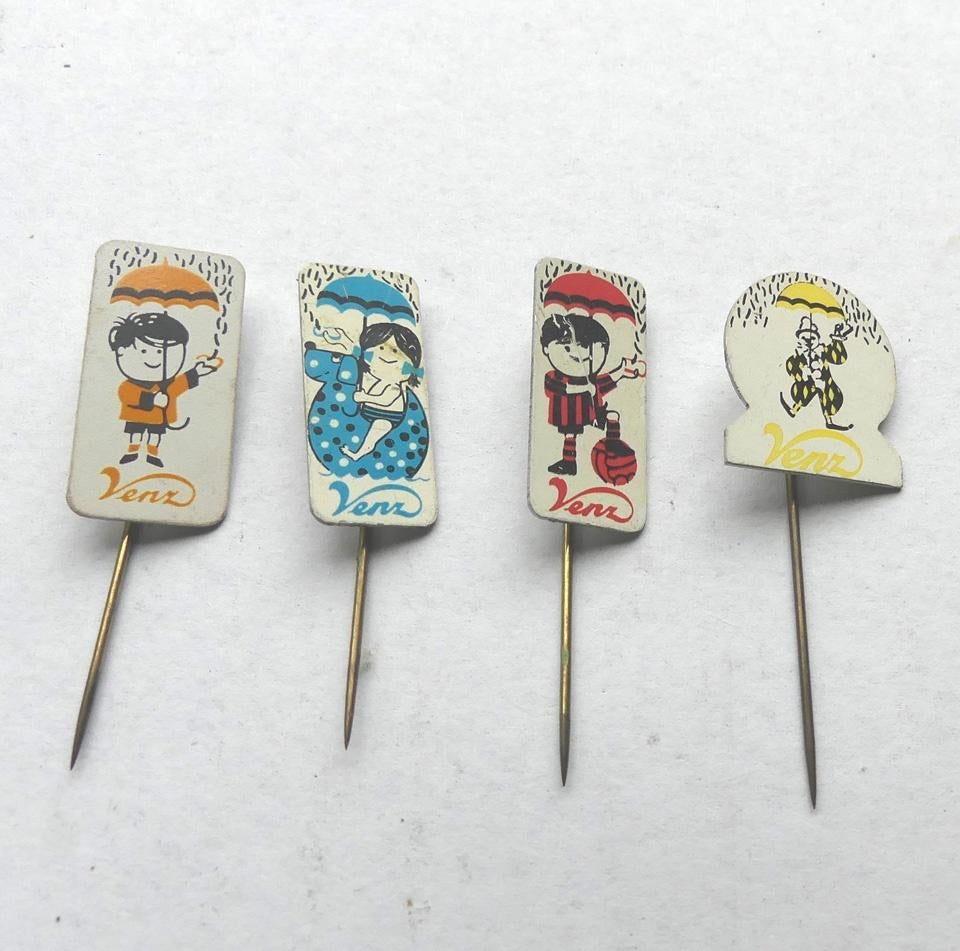 Venz speldjes oud speldje 4x Venz hagelslag, Ophalen of Verzenden, Gebruikt, Merk, Speldje of Pin