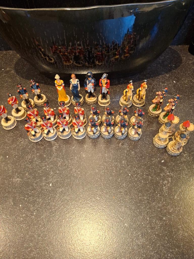 Schaakstukken slag bij Waterloo, Ophalen of Verzenden, Gebruikt, Overige typen