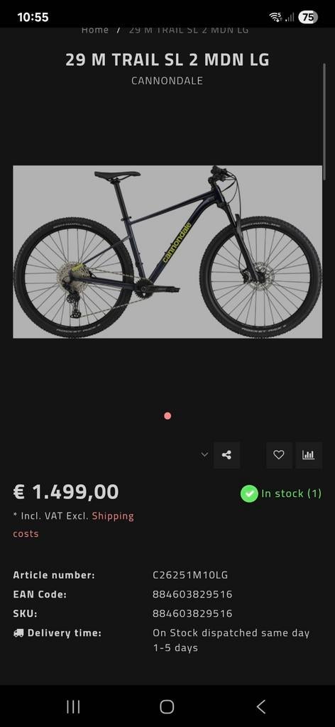 Hardtrail mountainbike, Fietsen en Brommers, 10 tot 15 versnellingen, Nieuw, Overige maten, Ophalen