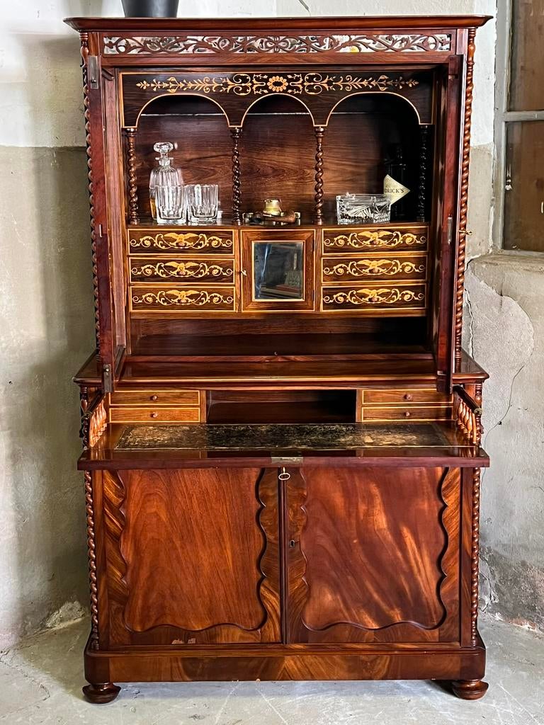 Antiek meubel zeldzaam, secretaire, sigaren, drank kast., Ophalen