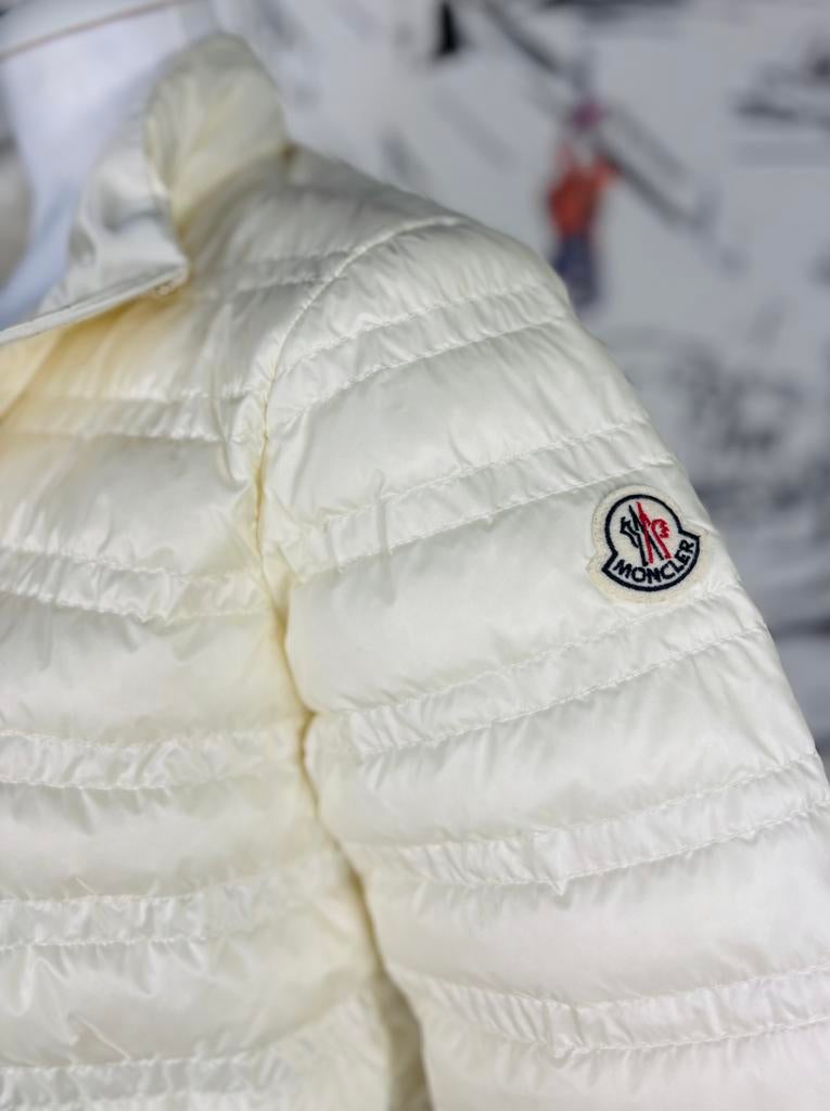 Moncler dames donsjas lente zomer maat 1 (XS/S) 1.050 euro, Moncler EU, Verzenden, Wit, Zo goed als nieuw