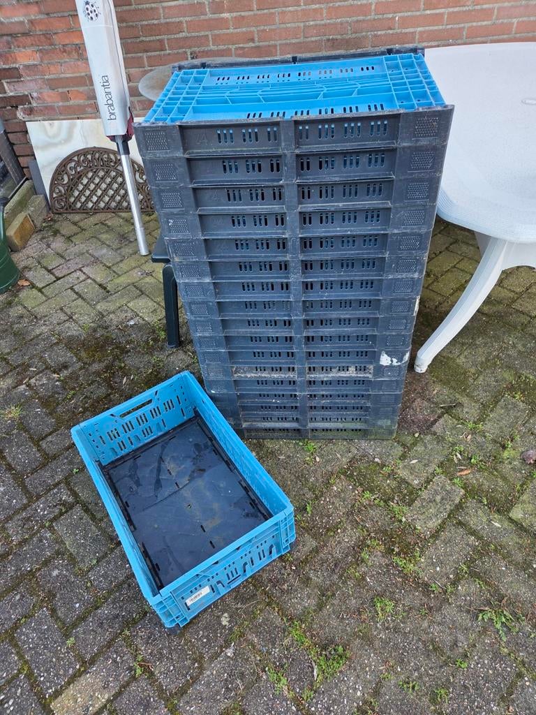 18 blauwe klapkratten ff zelf schoonmaak prijsje, Ophalen, 40 tot 60 cm, 50 tot 75 cm, Minder dan 35 cm