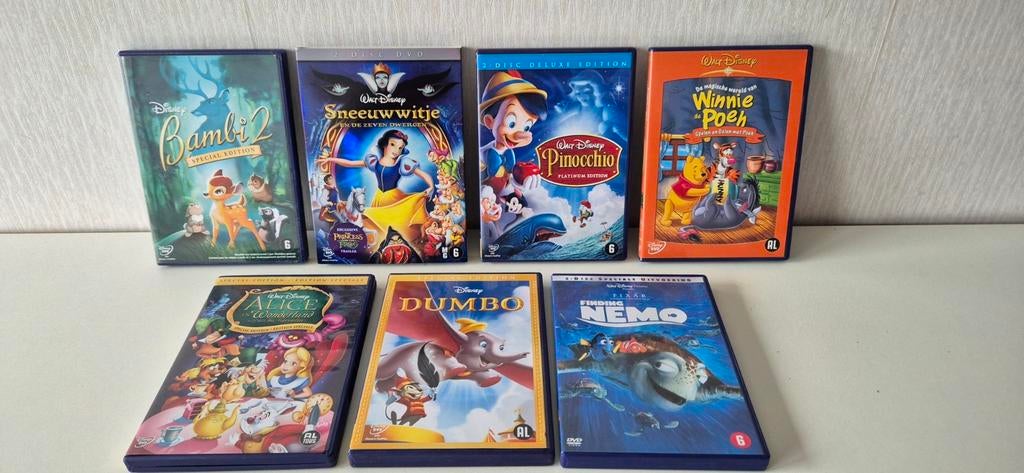 7 Disney + 1 Barbie DVD's | oa. Sneeuwitje, Nemo, Dombo, Tekenfilm, Ophalen of Verzenden, Zo goed als nieuw, Alle leeftijden