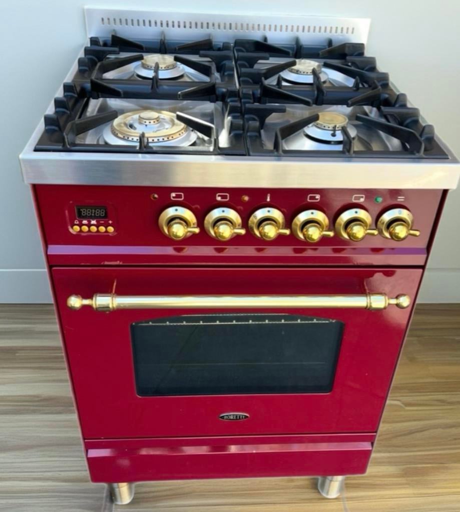 Boretti gasfornuis 60cm, Witgoed en Apparatuur, Fornuizen, Gebruikt, Grill, Energieklasse A of zuiniger, Gas