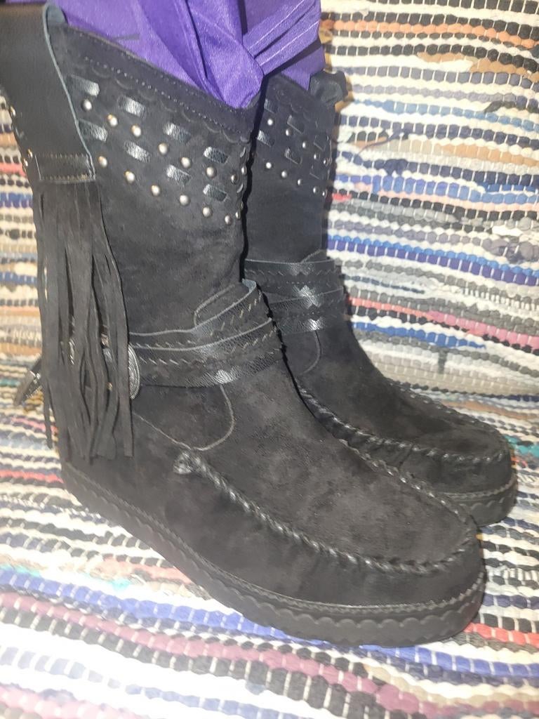 Ibiza laarsjes mt 39, Kleding | Dames, Schoenen, Ophalen of Verzenden, Zo goed als nieuw, Zwart