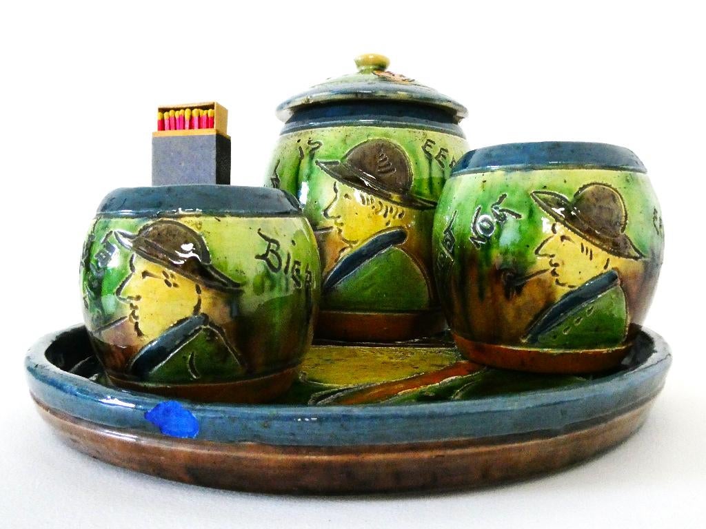 Vlaams rokersset Smooren Meldt Bier België tabakspot 5 delig, Ophalen of Verzenden