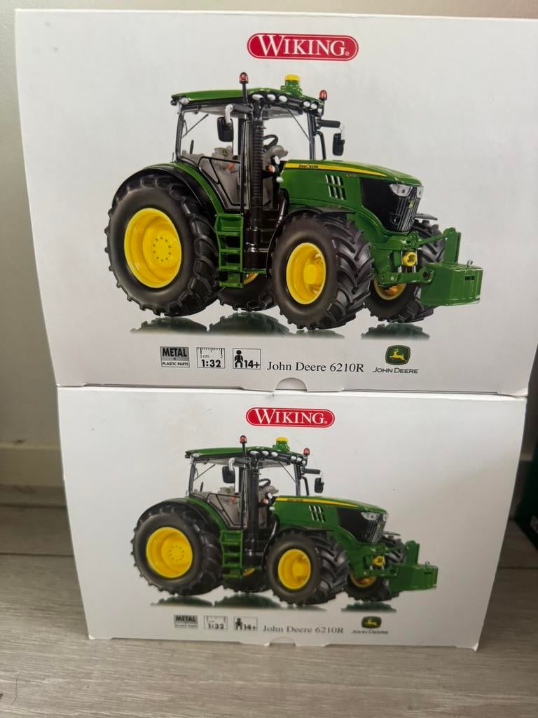1:32 john deere 6210R Wiking, Ophalen of Verzenden, Zo goed als nieuw, Tractor of Landbouw, Overige merken