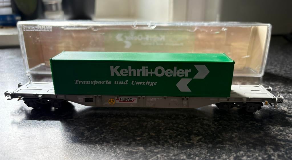 Fleischmann 5246 CH H0 Containerwagen Kehrli+Oehler SBB OVP, Hobby en Vrije tijd, Gelijkstroom, Fleischmann, Wagon, Ophalen of Verzenden