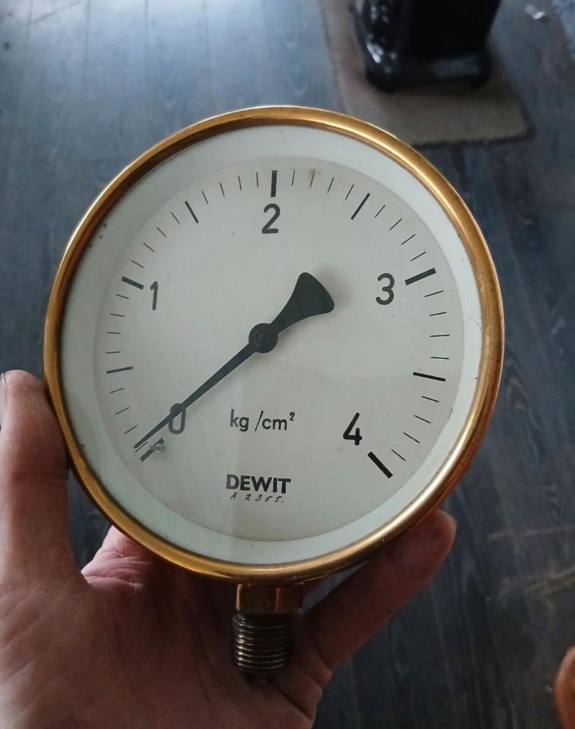 Messing manometer Drukmeter Oliedruk sleepboot opduwer schip, Watersport en Boten, Ophalen of Verzenden, Motor en Techniek