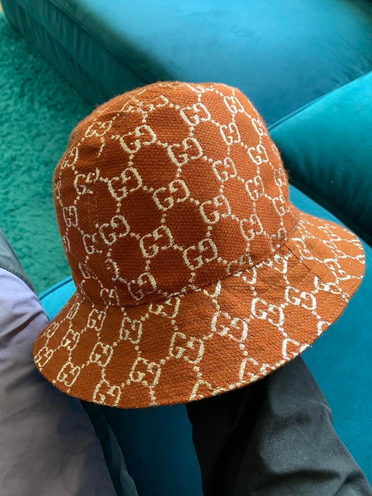 Gucci desert bucket hat met Kaartjes Maat S, Ophalen of Verzenden, Nieuw, One size fits all, Hoed