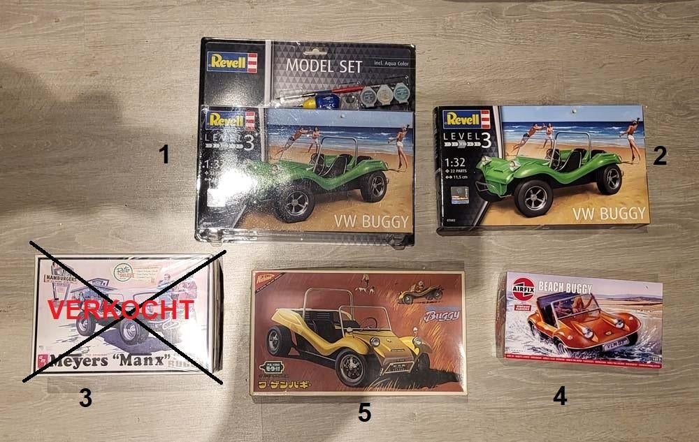 4x Modelbouw VW Buggy : diverse uitvoeringen, Overige merken, Auto, 1:32 tot 1:50, Nieuw
