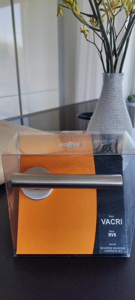 RVS geveerde deurkruk - Impresso Vacri - NIEUW, Ophalen of Verzenden, Nieuw, Rvs, Klink of Kruk