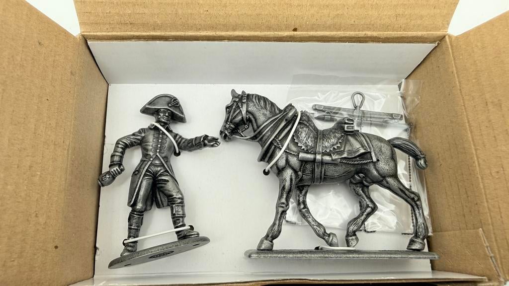 Tinnen paard Napoleon en paard in originele doos, Antiek en Kunst, Antiek | Tin, Verzenden