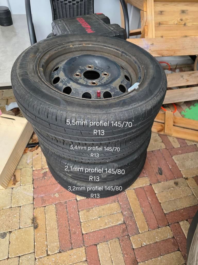 Stalen velgen 2x 13 inch 145/70 & 2x 13 inch 145/80, Auto diversen, Ophalen of Verzenden