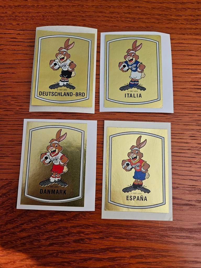 Panini euro 88 mascottes, Ophalen of Verzenden, Zo goed als nieuw, Buitenlandse clubs, Poster, Plaatje of Sticker