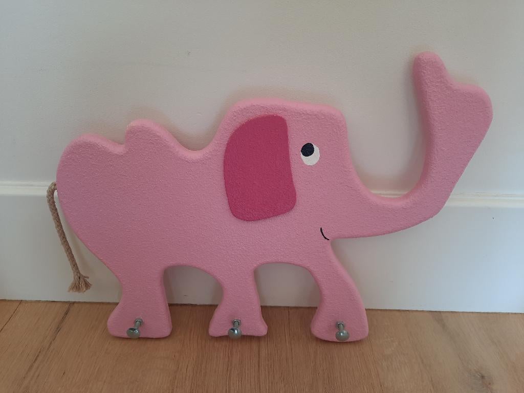 roze kapstok kind (olifant), Ophalen of Verzenden, Gebruikt, Kapstokje